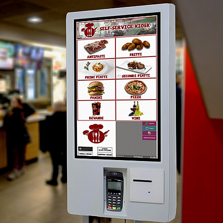 Totem Self Order Kiosk Multimediale Touchscreen 32"