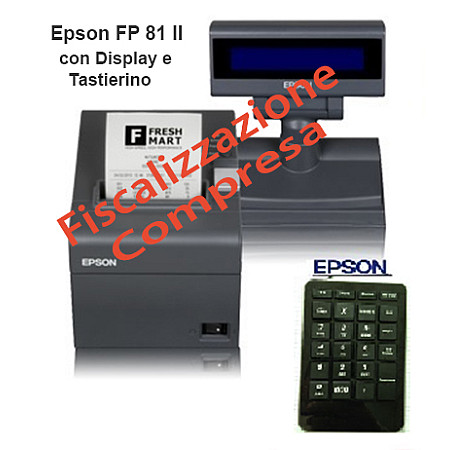 Epson FP 81 II, RT, 80 mm, Stampante Fiscale, Tastiera, Display, Venduta Fiscalizzata