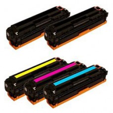 Kit 5 Toner per HP 2 X CB540A, 1 X CB541A, 1 X CB542A, 1 X CB543