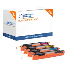 Kit 4 Toner CON CHIP per HP CE310A, CE311A, CE312A, CE313A