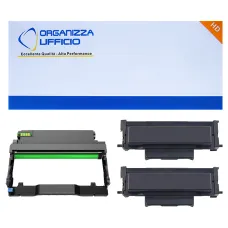 Kit Alta Capacità – 2 Toner TL‑410 XL (12 000 pag., 6k ciascuno) + Drum DL‑410 (12 000 pag.) - Compatibile per Pantum